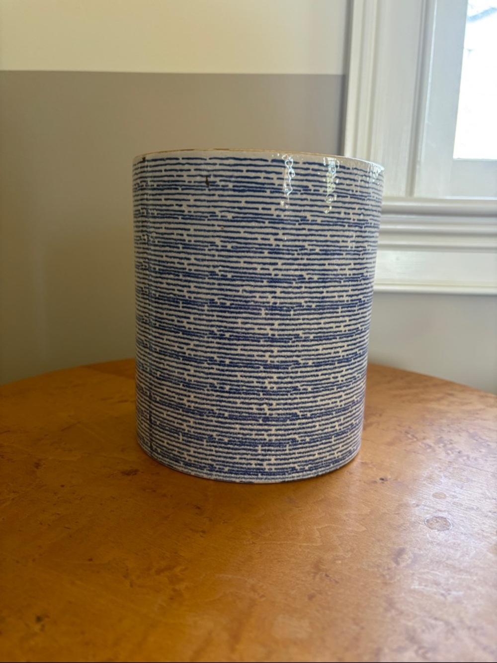 Blue and White Ceramic Planter or utensil holder